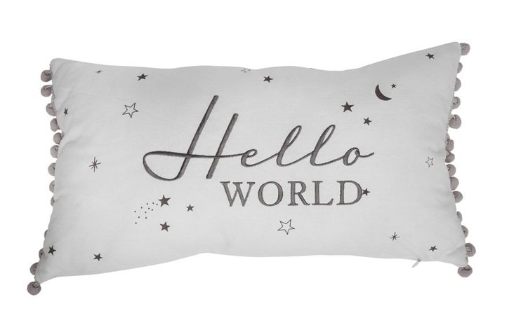 Hello World Linen Cushion