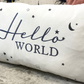Hello World Linen Cushion