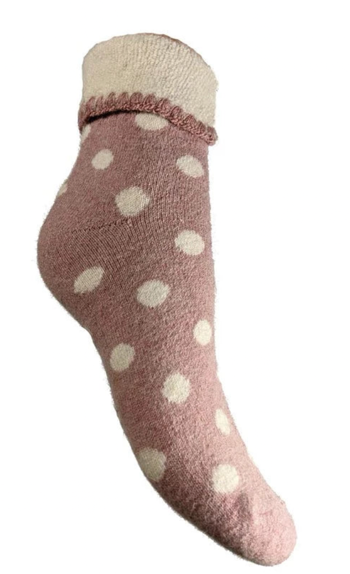 Joya Children's little cuffed socks  Pink/cream  size 10-13