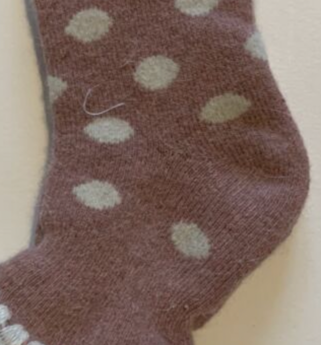 Joya Children's little cuffed socks  Pink/cream  size 10-13