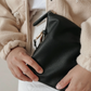 Faux Leather Nappy Changing Pouch- Black