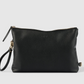 Faux Leather Nappy Changing Pouch- Black