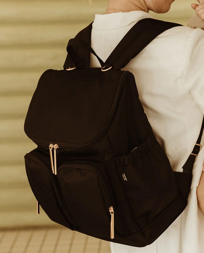Nylon Changing Backpack-BLACK