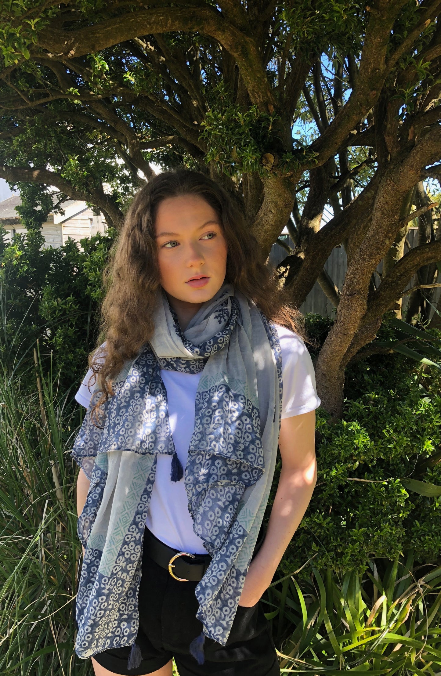 Grey & Blue Coloured scarf